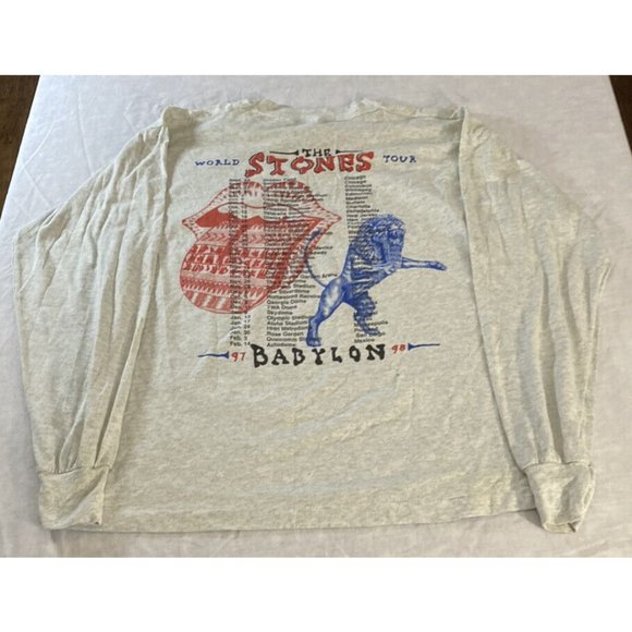 Rolling Stones Tour L/S T-Shirt Rare! Bridge to Babylon 1997/1998 sz XL Vintage - Picture 4 of 8